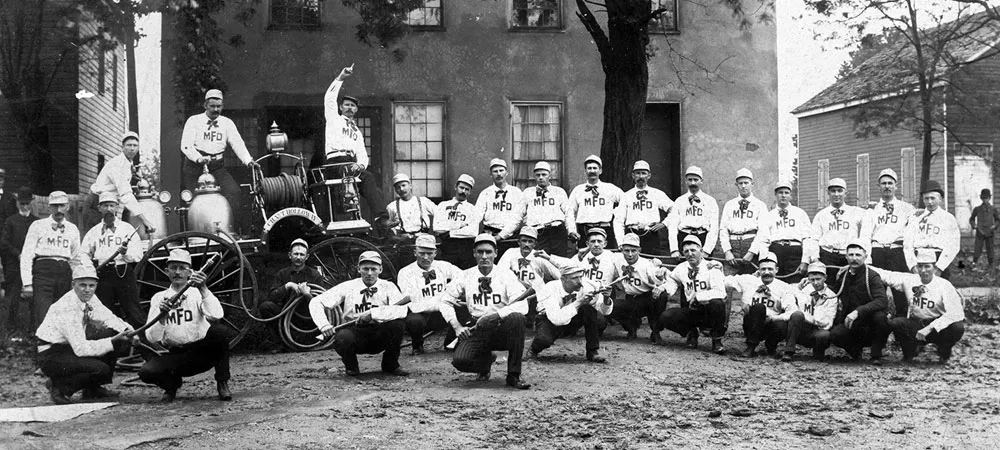 Image of Manchester firemen in the late 19th century