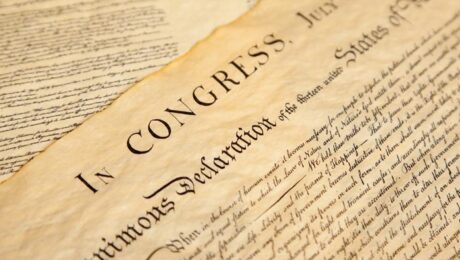 Image of the top part of the Declaration of Indepence