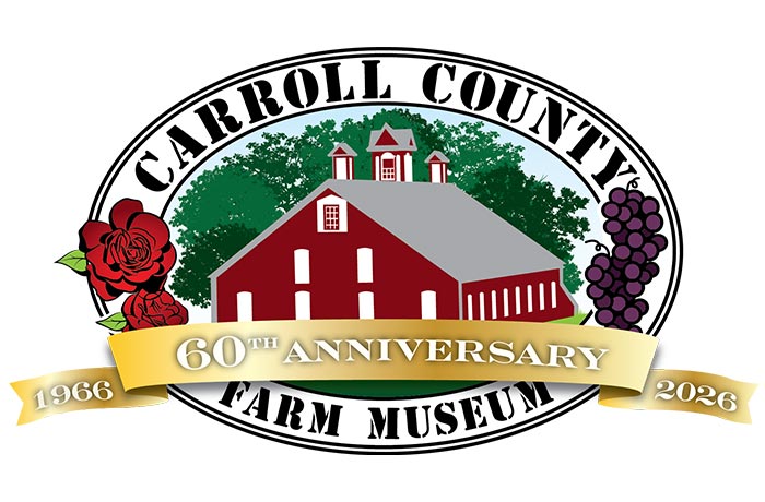 Image of the Farm Museum logo with a 50th Anniversary banner across the front