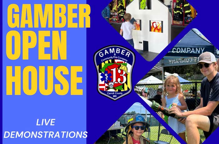 Image of a flyer that reads Gamber Open House, "Live Demonstrations" with the department logo